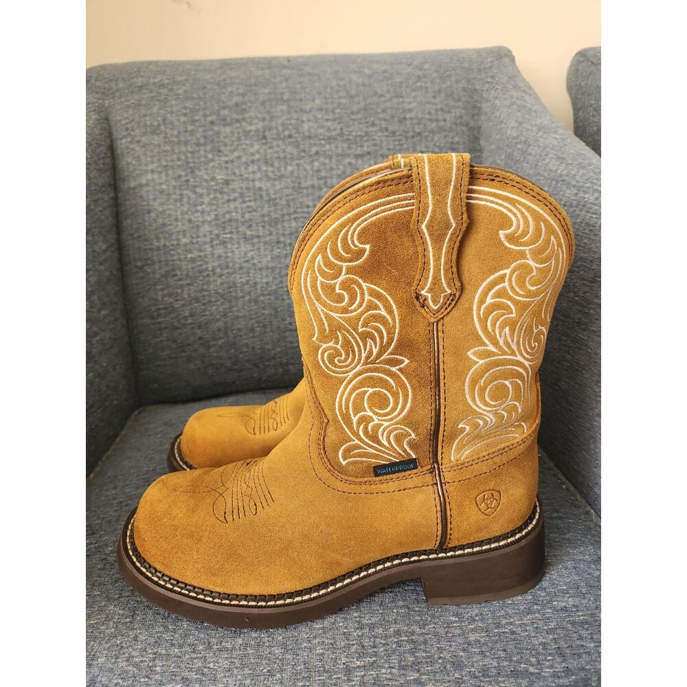 Ariat Women's "Fatbaby" Heritage Waterproof Western Boots Brown Leather Size 10B